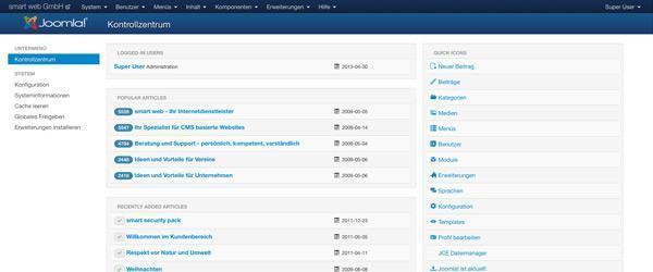 Übersichtliches Backend